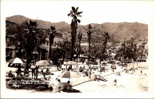 Real Photo Postcard Avalon Beach Scene in Santa Catalina Island, California