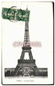 Old Postcard Paris Eiffel Tower