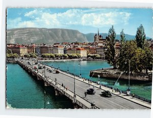 Postcard Mont Blanc Bridge Geneva Switzerland