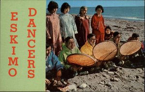 Alaska AK Beach Drums Native Americana Indians c1950s-60s Postcard