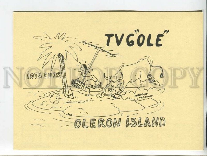 464538 1988 year Mauritius Oleron Island radio QSL card