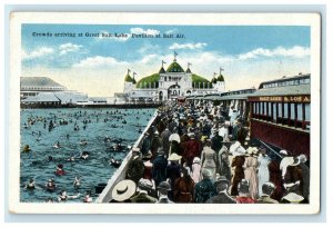 c1920s View of Crowds Arriving at Salt Lake Pavilion at Salt Air Postcard