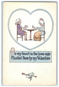 c1910's Valentine Womens Playing Cards Gambling Heart Arrow Letter Postcard