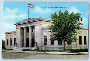 Ames Iowa IA Postcard Entrance To United State Post Office Exterior View Vintage