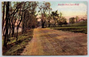 Vintage Postcard River View Driveway Pathway Road Greenfield Louisville Kentucky
