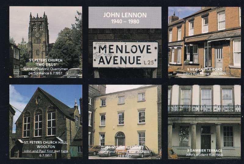 John Lennon The Beatles Menlove Avenue Student Flat Postcard