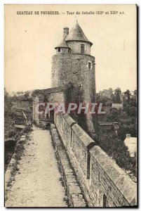 Old Postcard Chateau de Fougeres Tour Goblin