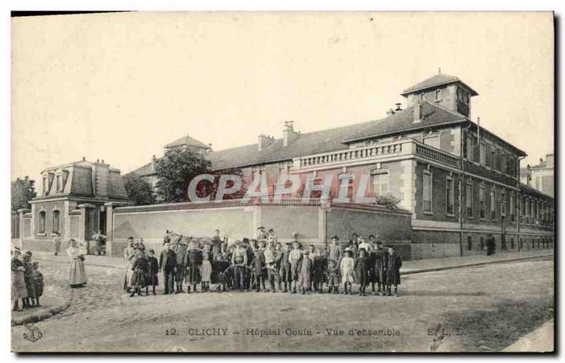 Old Postcard Clichy Hospital Gouin View D Children Together