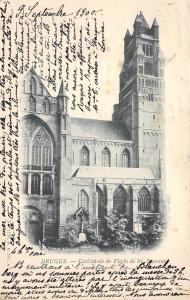 BF34582 bruges cathedral and fleche de st sauveur belgium  front/back scan