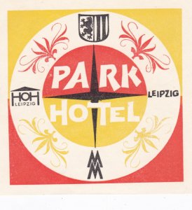 Germany Leipzig Park Hotel Vintage Luggage Label sk2061