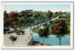 c1920's Schopperts Ford Bridge, Near Martinsburg West Virginia WV Postcard