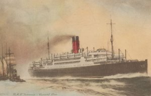 RMS Tuscania Cunard Line Anchor Lines Ship Rare Old Postcard