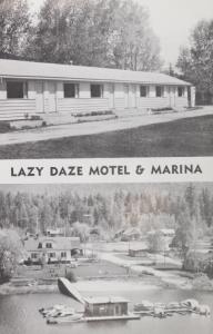 Lazy Daze Motel & Marina Sicamous BC Shuswap Unused Vintage Postcard E13