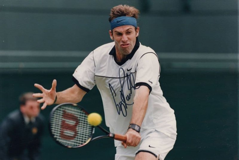 Greg Rusedski Giant Mint Tennis Hand Signed Autograph Photo