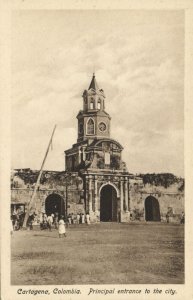 colombia, CARTAGENA, Principal Entrance to the City (1920s) Postcard