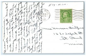 1935 River And Trees Scene Ely Minnesota MN RPPC Photo Posted Vintage Postcard