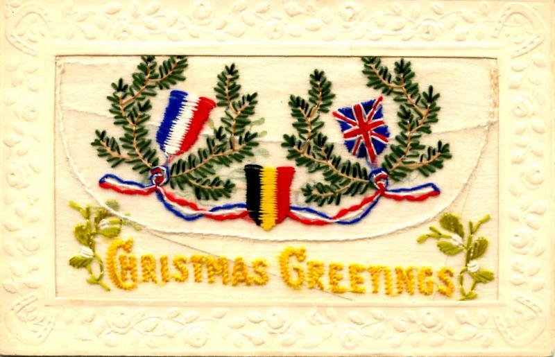 Embroidered Silk (with message pocket) - Christmas Greeting