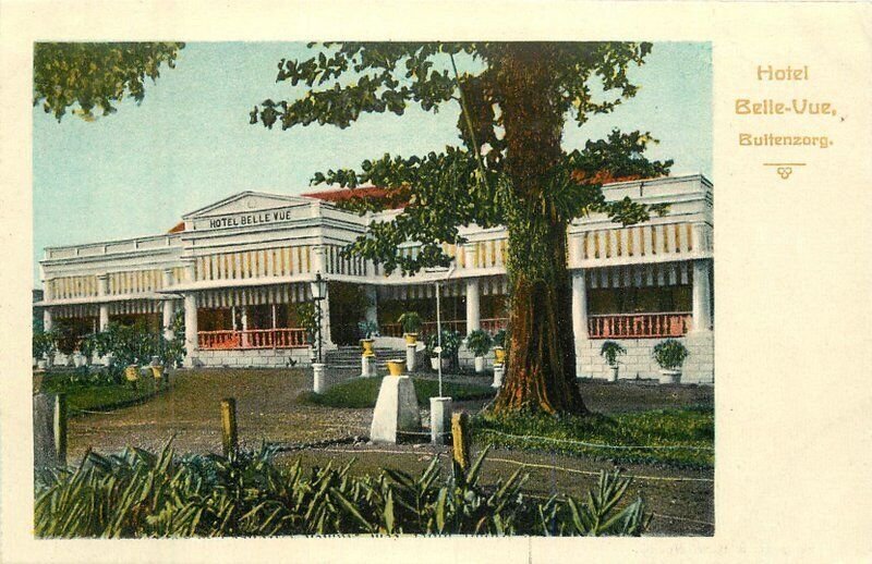 Asia Indonesia SE Postcard C-1910 Dutch West Indies Hotel Belle Vue 22-8286 