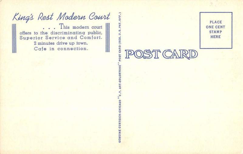 Greenville Mississippi Kings Rest Modern Court Linen Antique Postcard K20915
