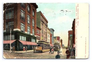 Postcard Reconstructed Baltimore St. After The Great Fire Baltimore Md. c1908