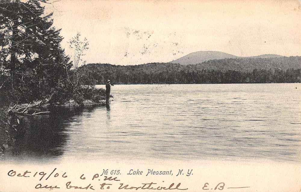 Lake Pleasant New York Scenic Waterfront Antique Postcard K86127