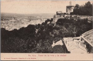 Spain Torre de la Vela y la Ciudad Granada Vintage Postcard C171