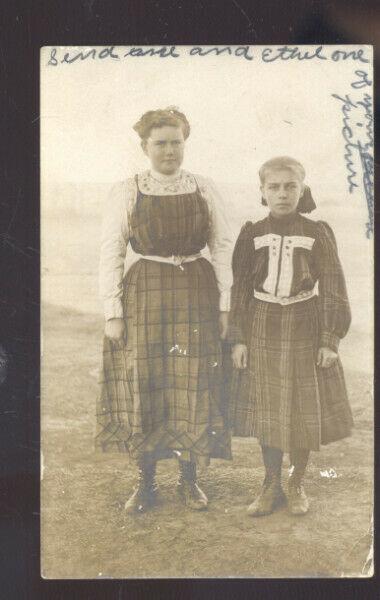 RPPC HALE CENTER TEXAS PRETTY GIRL GIRLS DRESS VINTAGE REAL PHOTO POSTCARD 1909