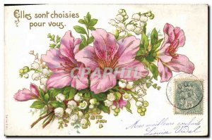 Old Postcard Fantasy Flowers Lily of the valley