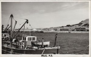 PC NEW ZEALAND, BLUFF HARBOUR, Vintage REAL PHOTO Postcard (B41447)