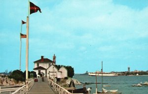 Vintage Postcard Ida Lewis Yacht Club & Boat Club In Newport Rhode Island RI