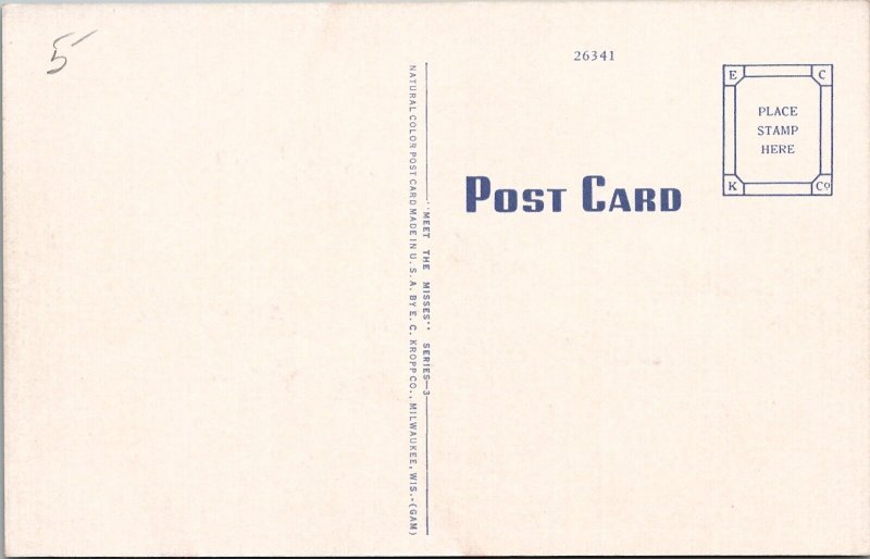 Miss Chief Sexy Woman With Sailor Hat Linen Postcard Y20