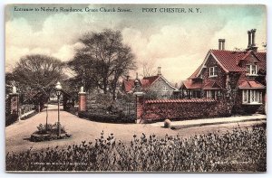 Nichol's Residence Entrance Grace Church Street Port Chester New York Postcard