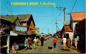 Vtg Old Fisherman's Wharf Fish Market Monterey California CA Unused Postcard