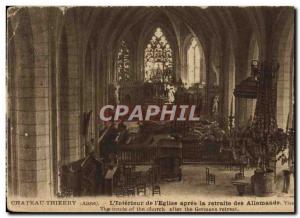 Old Postcard Chateau Thierry L & # & # 39Interieur of 39Eglise After Retireme...