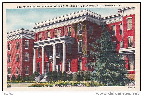 Administration Building, Woman's College Of Furman University, Greenville, So...