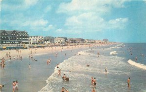 Beautiful Beach Scene Hotels Virginia Beach Virginia 1950s Postcard Rowe 9725