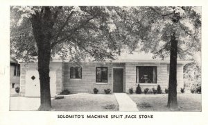 Vintage Postcard Solomito's Machine Split Face Stone Indiana Limestone Veneer