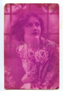 488108 FASHION Beauty Lady Roses Flowers Vintage PINK PHOTO Perfect France #40