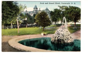 Park, Grand Hotel, Yarmouth, Nova Scotia, Water Fountain