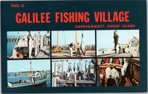 This is Galilee Fishing Village Narragansett, Rhode Island, multi view postcard