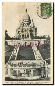 Old Postcard Paris The Basilica of Sacre Coeur Monumental Staircase