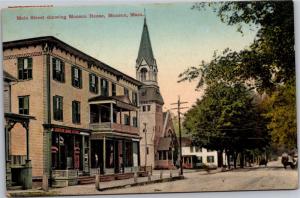 Main Street Showing Monson House, Monson MA c1910 Vintage Postcard L18