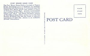 Vintage Postcard 1930's View of Fort Weare Game Park Pigeon Forge Tennessee TN 