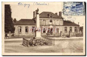 Postcard Potigny Old City Hall and the War Memorial