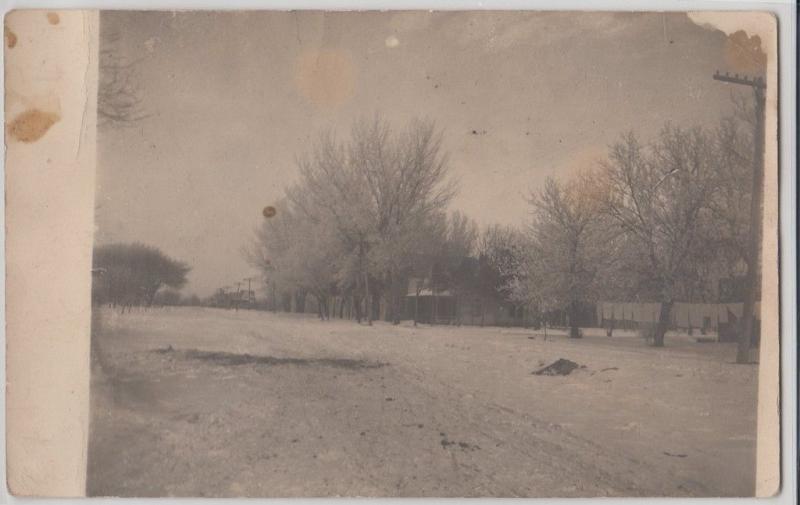 1910 NORTH LOUP Nebraska Nebr RPPC Postcard Street Scene WINTER Homes