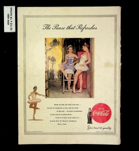 1953 Coca Cola Ballet Dancers Break Vintage Print Ad 015730