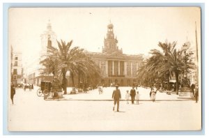 c1920's View Of Cathedral Cadiz Spain Scene Street RPPC Photo Antique Postcard 