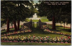 Gates Ajar and Fountain Como Park St. Paul Minnesota MN Park Landscape Postcard