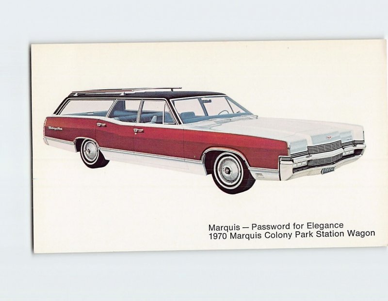 Postcard Marquis Password for Elegance 1970 Colony Park Station Wagon Mercury