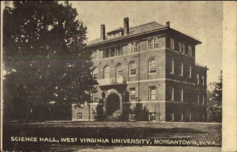 Morgantown WV WV University Science Hall c1910 Postcard